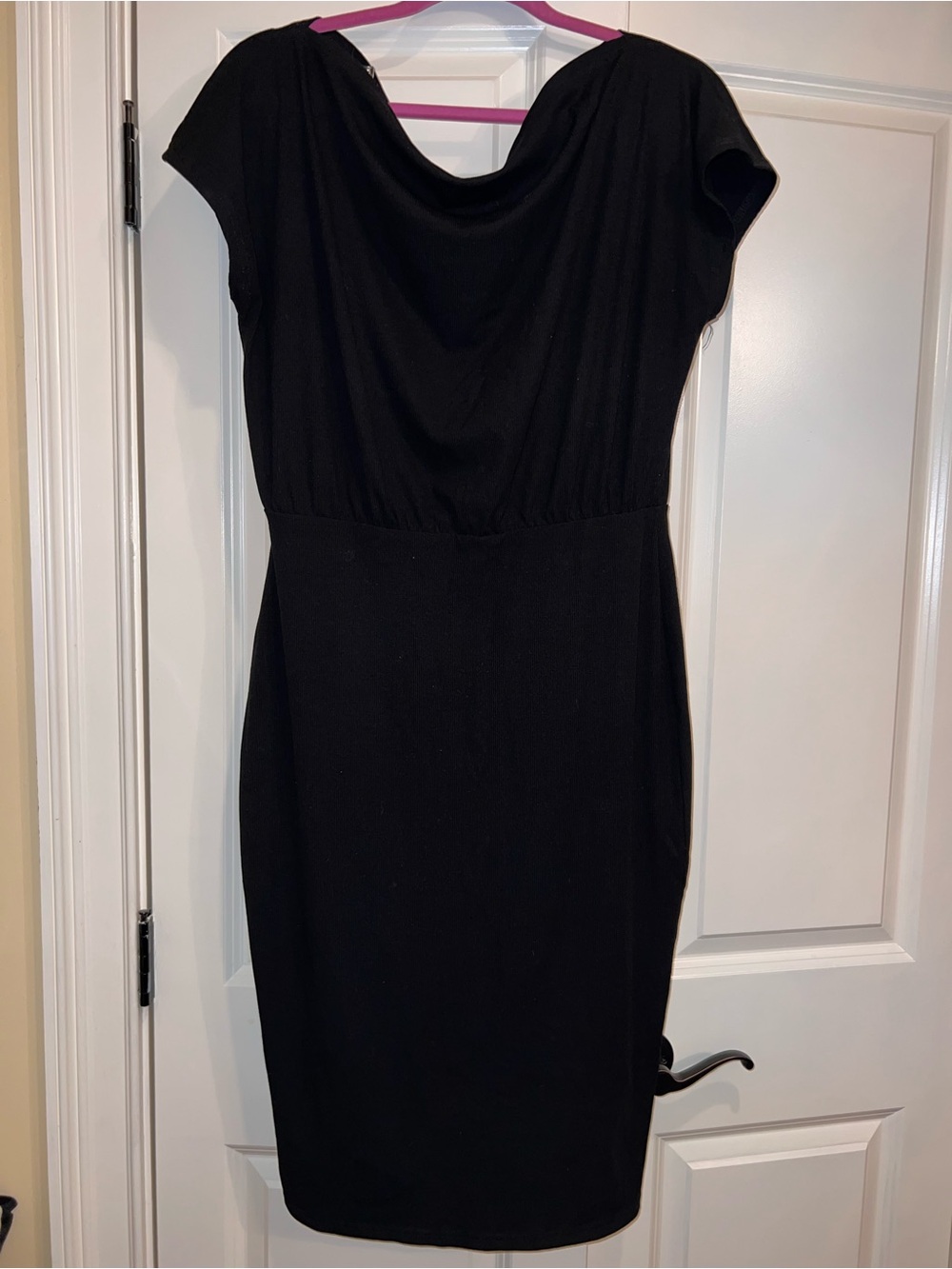 Womens black cowel neck dress